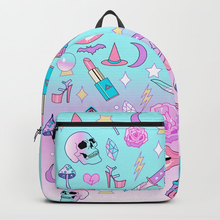 Girly Pastel Goth Witch Pattern Multifunctional Bundle Backpack Shoulder Bag For Men And Women 
